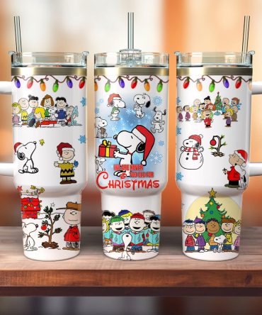 Snoopy Christmas Cartoon Custom Stanley Cup 40 Oz Tumbler With Handle