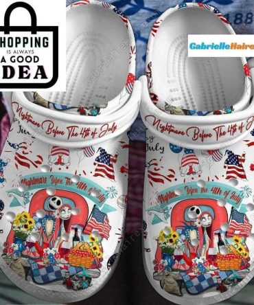 The Nightmare Before Christmas Movies Crocs Festive 4Th Of July Themed Clogs - Comfortable & Stylish Footwear For Summer Celebrations