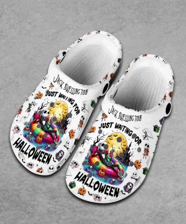 The Nightmare Before Christmas Movies Crocs Spooky  Clogs - Jack Skellington Design - Comfy & Stylish Footwear For Festive Fun