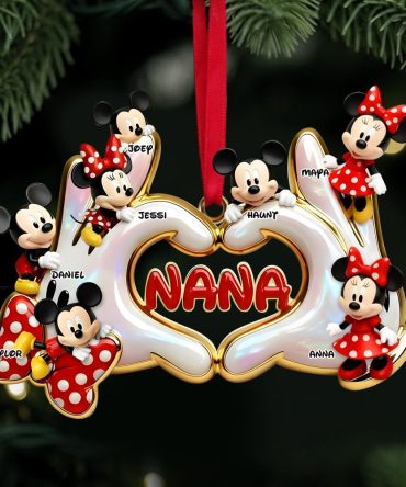 Love Is In The Hands - Personalized Cute Heart Hands Ornament - Perfect Gift For Grandma, Mom, And Loved Ones
