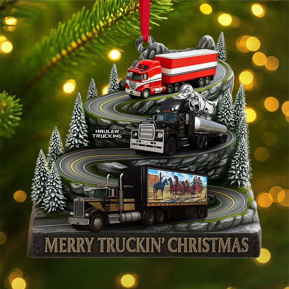 Merry Truckin' Christmas – Classic Trucks Ornament, Personalized Gifts For Truckers