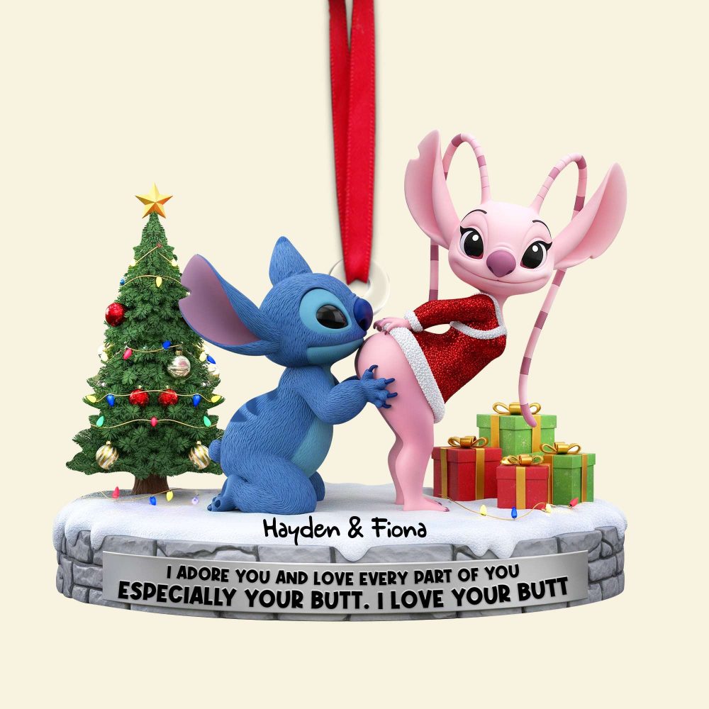 I Adore You - Personalized Christmas Couple Ornament - Image 5