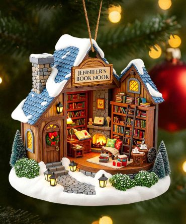 A Cozy Retreat For Every Book Lover - Personalized Book Nook Christmas Ornament - Custom Gift For Readers, Friends, Family