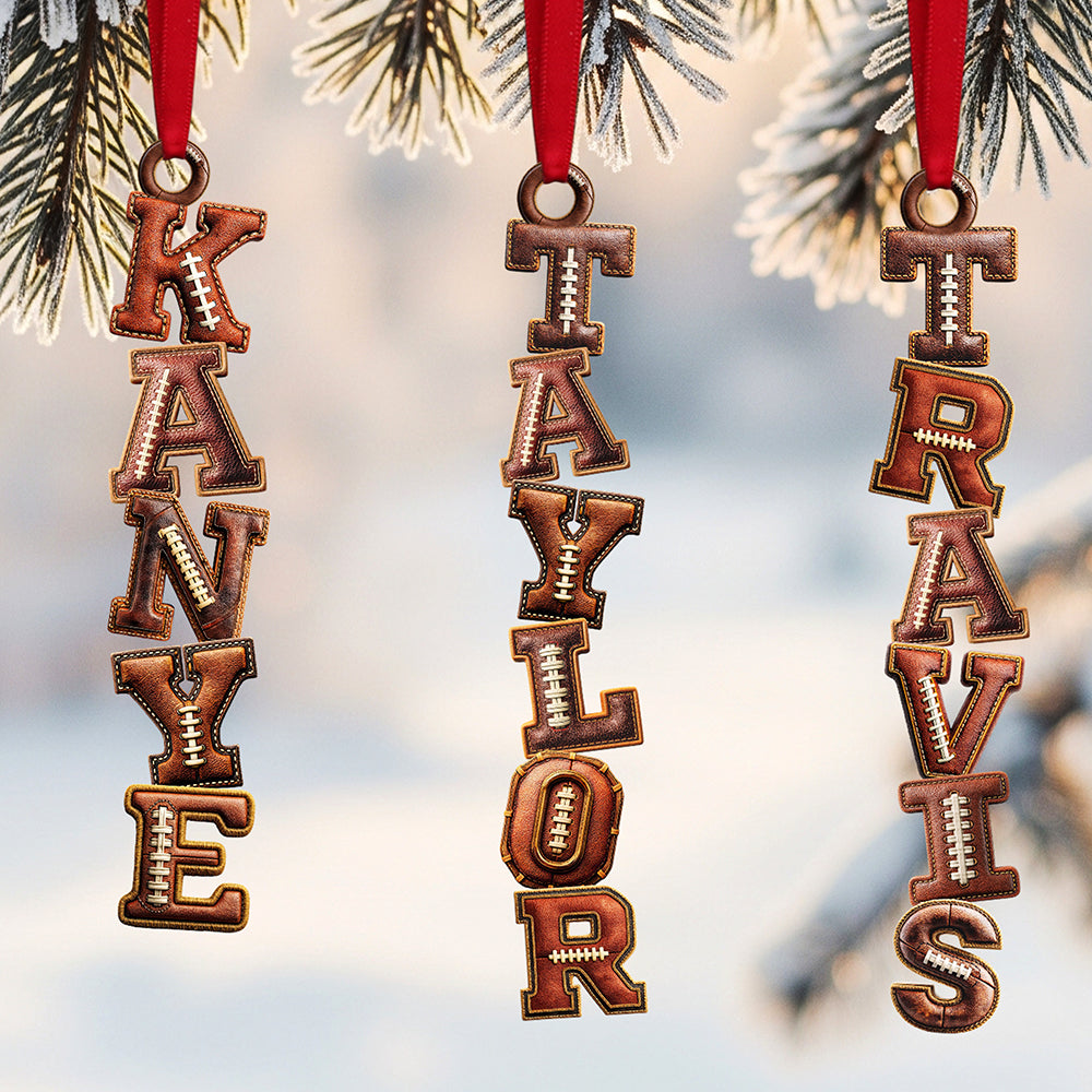 Celebrate Your Passion: Personalized American Football Alphabet Acrylic Ornament - Unique Gift For Sports Lovers - Image 2
