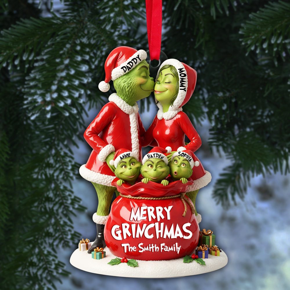 Celebrate Family Joy With Festive Love - Personalized Christmas Ornament - Image 3