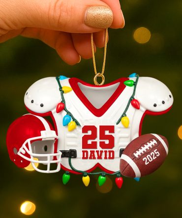 Personalized American Football Lover'S Christmas Acrylic Ornament - Celebrate The Game With Custom Name