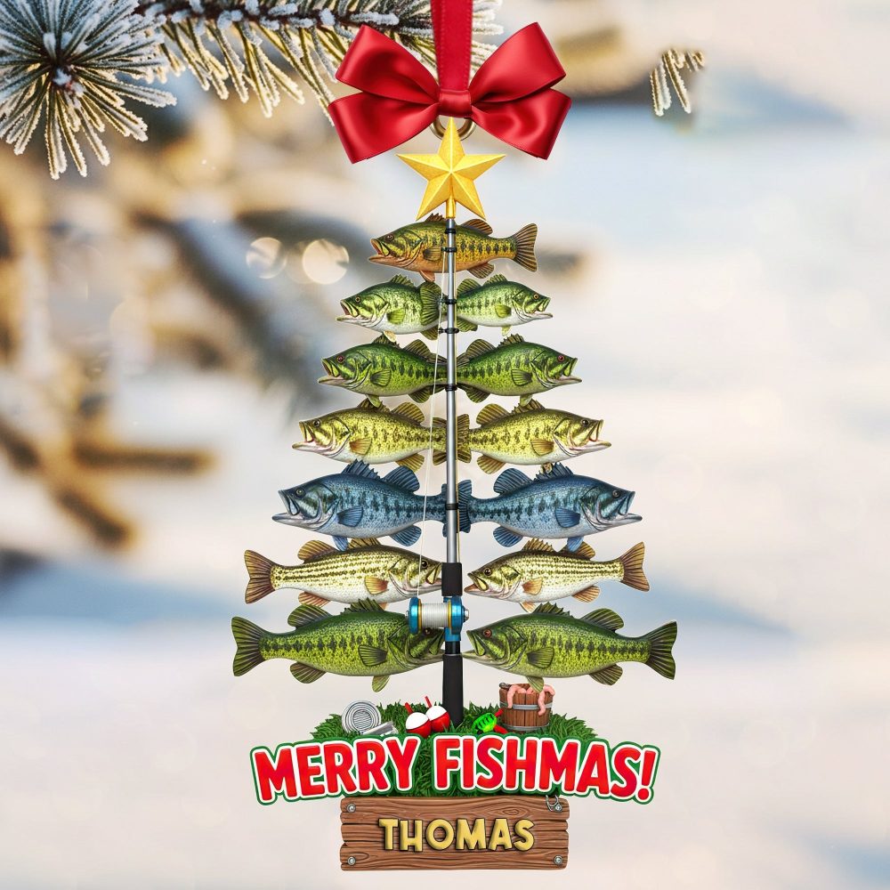 Merry Fishmas! Personalized Fisherman'S Fish Tree Ornament - Custom Gift For Fishing Lovers