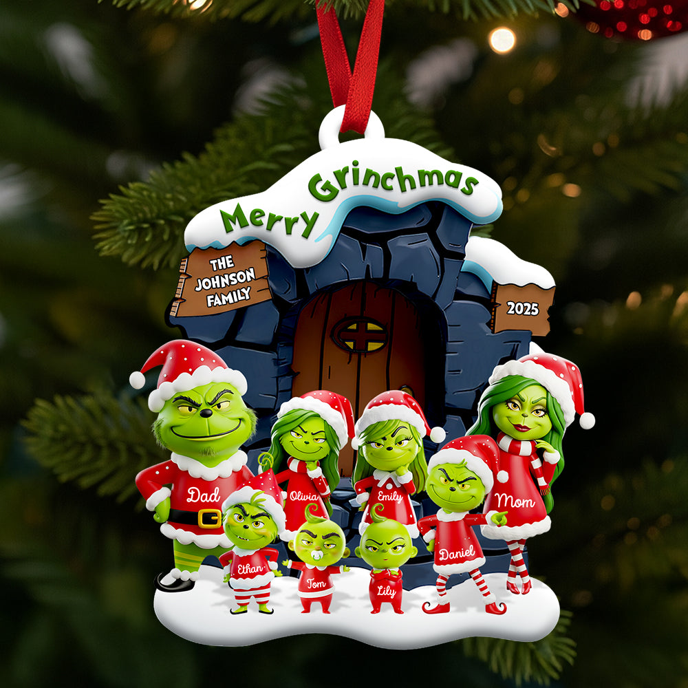 Green Family Christmas Ornament Personalized Gifts For Famiy 01Dtdt220925