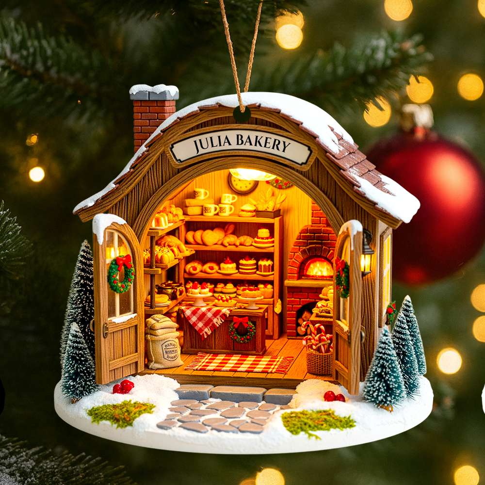 Bakery House Christmas Ornament Personalized Gifts For Bakers 02Pgdt080825 - Image 2