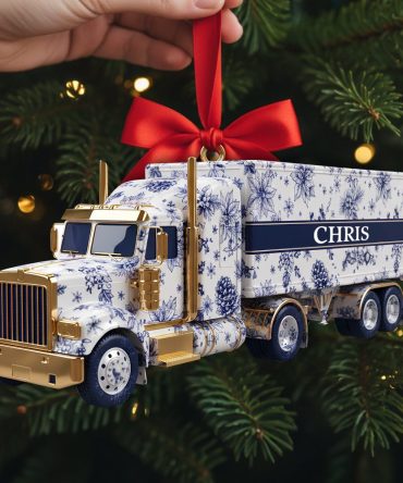 Elegant Semi Truck Ornament - Personalized Gifts For Truckers 01Pglu021025