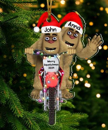Personalized Gifts For Motocross Rider Christmas Ornament, Happy Bigfoot 02Qhdt140924