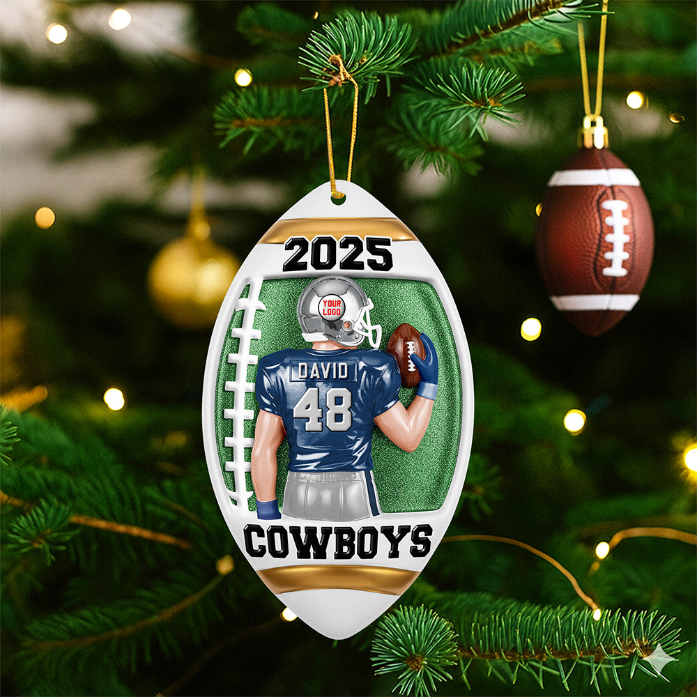 American Football Player Ornament - Personalized Gifts For Players 02Huqn300825