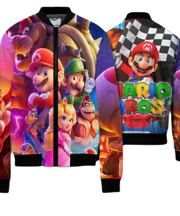 Mario Bomber Jacket Mario Bros Characters Graphic Bomber Colorful Unisex Jacket