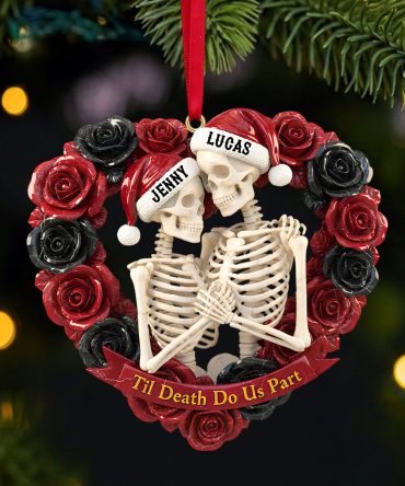 Personalized Gifts For Couple Christmas Skull Couple Ornament 02Natn111025