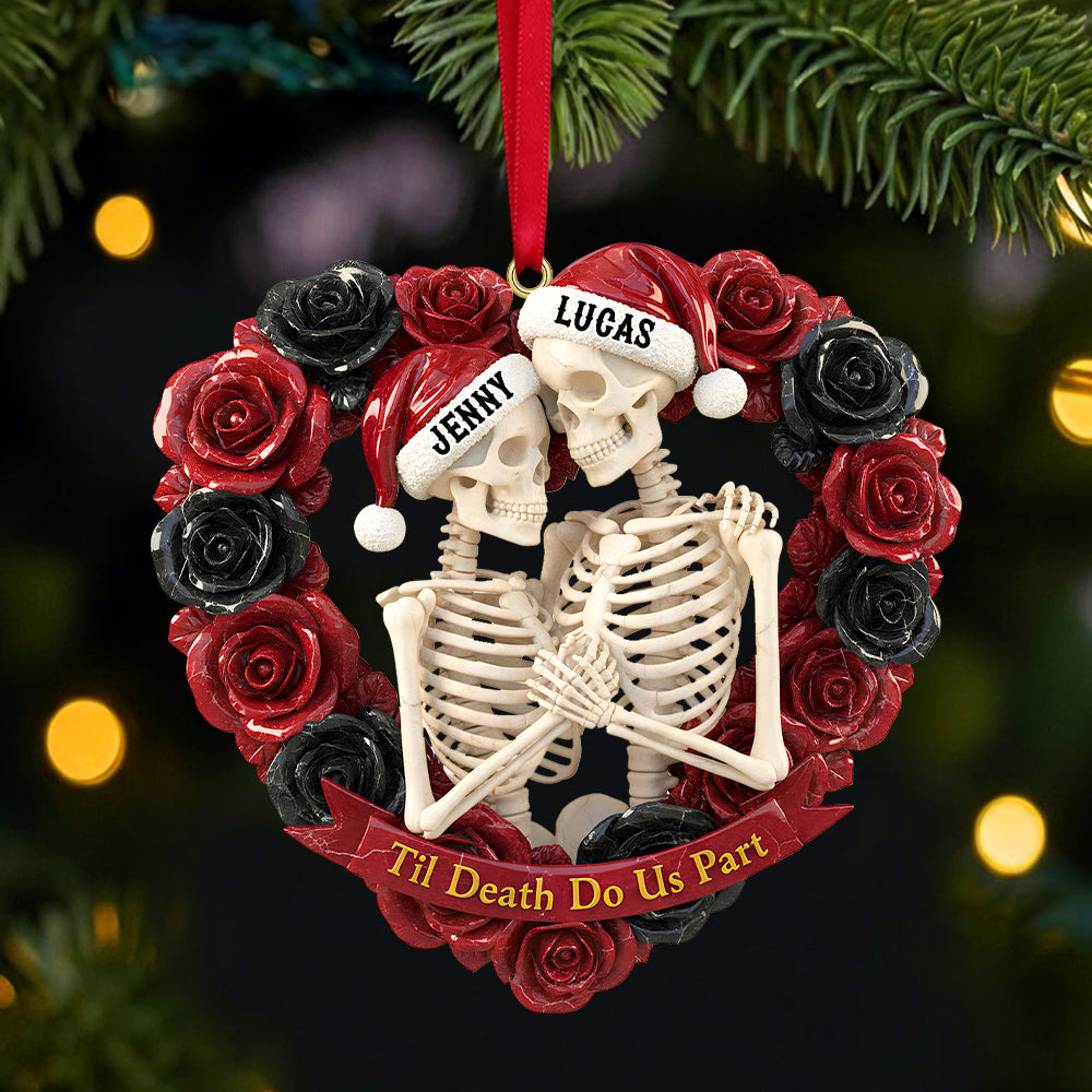 Personalized Gifts For Couple Christmas Skull Couple Ornament 02Natn111025