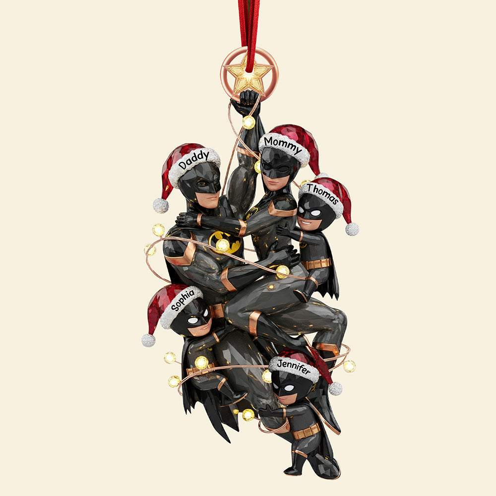 Night Hero Family Tree Ornament, Personalized Gifts For Family 04Qhqn230925 - Image 4