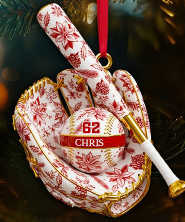 Baseball Toile De Jouy Christmas Ornament Personalized Gifts For Baseball Lovers 04Pgdt021025