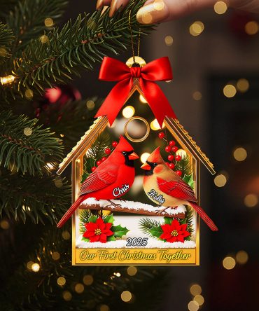 Couple Cardinal Christmas Ornament - Personalized Gifts For Couple 02Pgta080925