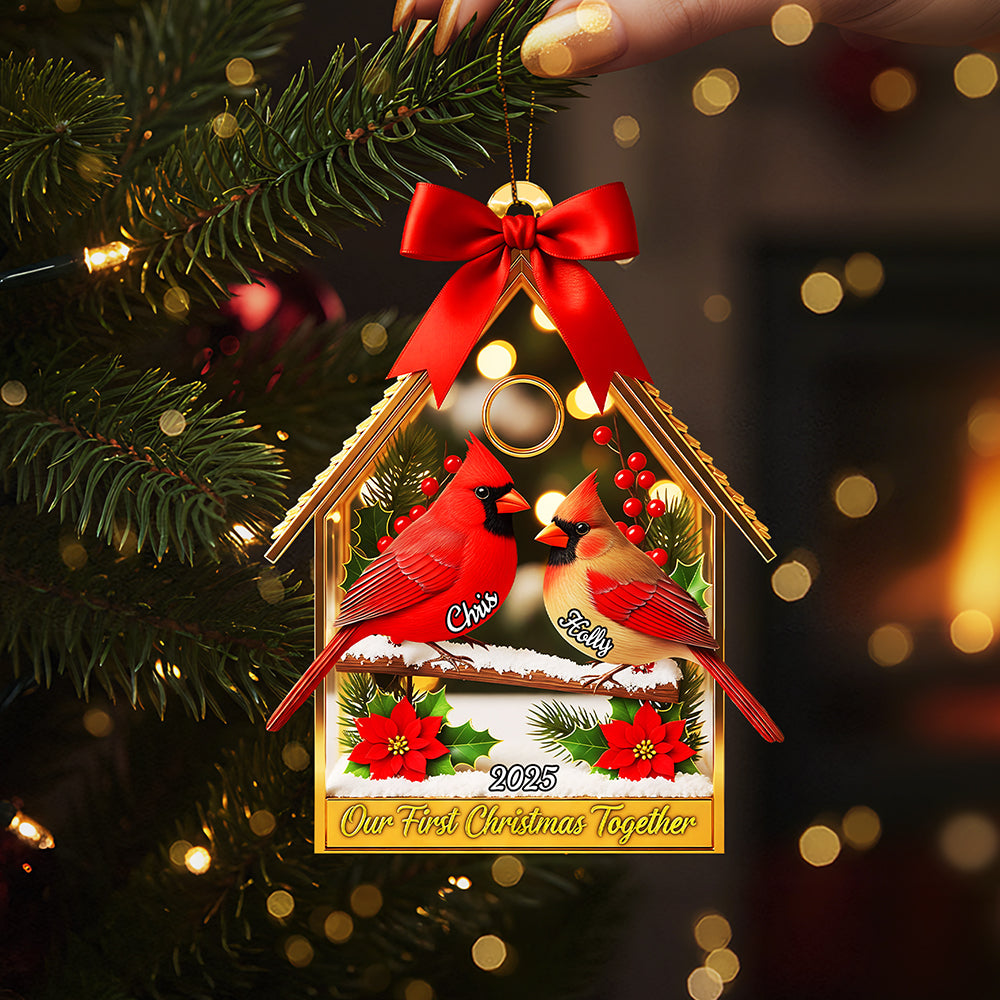 Couple Cardinal Christmas Ornament - Personalized Gifts For Couple 02Pgta080925