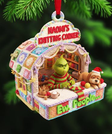 Personalized Gifts For Christmas, Knitting Corner Acrylic Ornament 03Kita091025