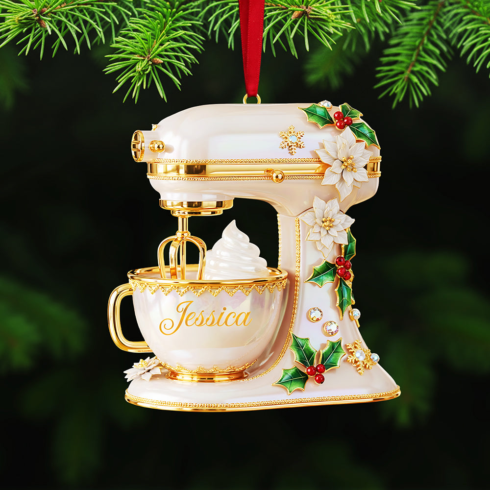 Personalized Gifts For Christmas, Baking Mixer Custom Shape Acrylic Ornament 02Pgta091025