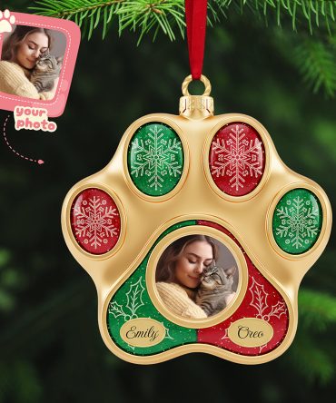 Personalized Gifts For Cat Lovers, Cat Paw Shape Acrylic Christmas Ornament 03Kita141025