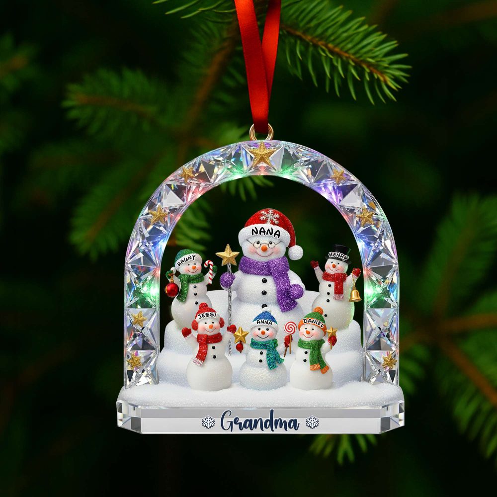 Grandma’S Snowman Family Ornament - Personalized Christmas Gift For Grandma 04Tolu250925 - Image 3