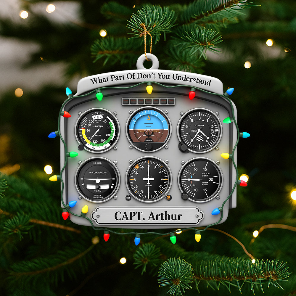 Personalized Gifts For Pilot Christmas Ornament 01Hutn120925 Flight Instruments Six Pack