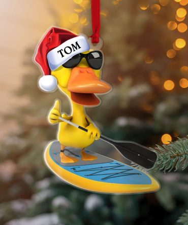 Paddle Boarding Duck, Christmas Gift-Personalized Acrylic Ornament