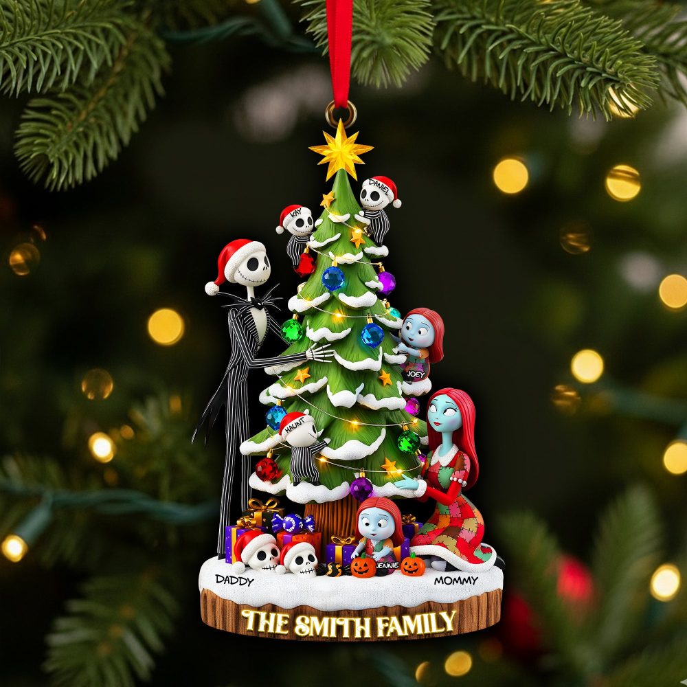 Gothic Christmas Family Ornament - Personalized Gifts For Family 01Palu200925