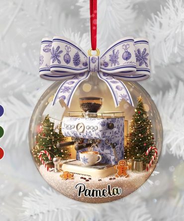 Christmas Coffee Lover Ornament - Personalized Gift For Coffee Lover Ornament 01Pamg021025