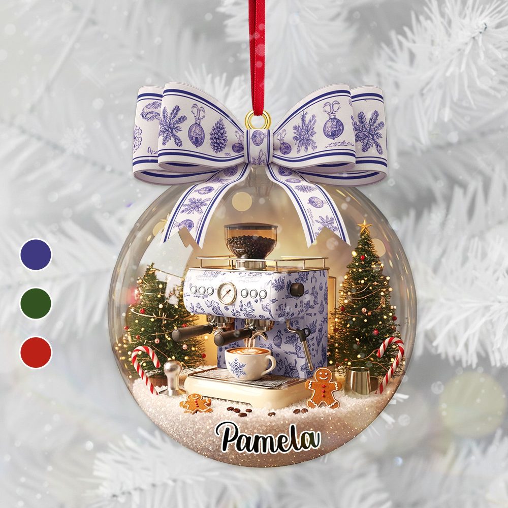 Christmas Coffee Lover Ornament - Personalized Gift For Coffee Lover Ornament 01Pamg021025