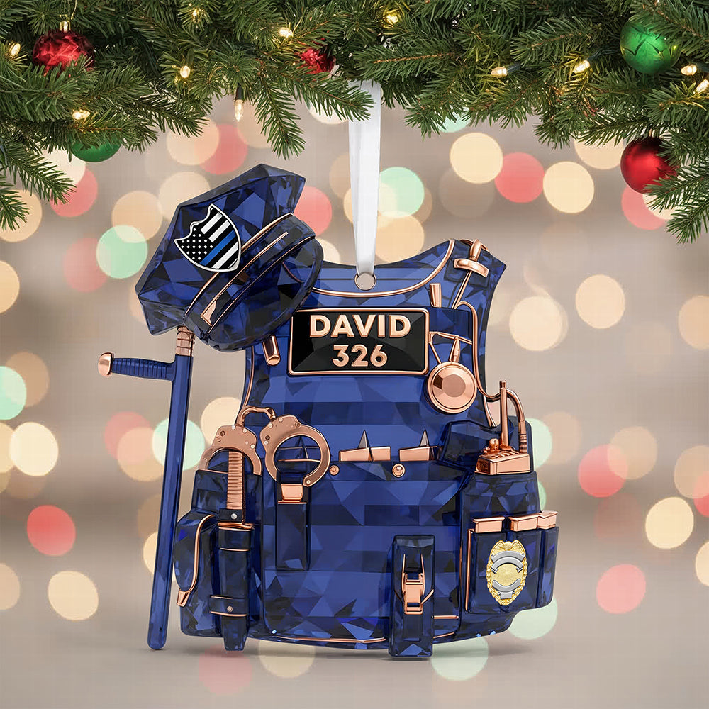 Police Vest Christmas Ornament - Personalized Gifts For Police Officer 04Qhqn101025