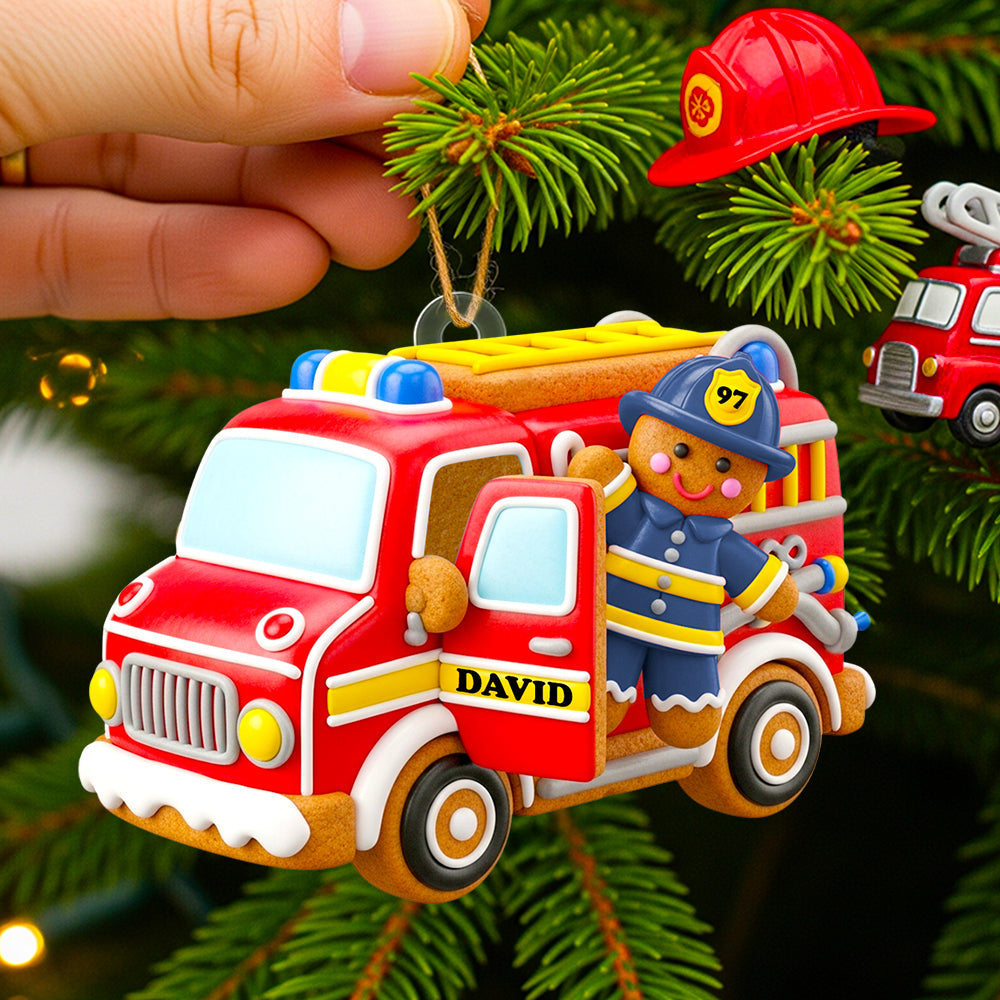 Firefighter Gingerbread Ornament Personalzied Gifts For Firefighters 04Pgdt160825