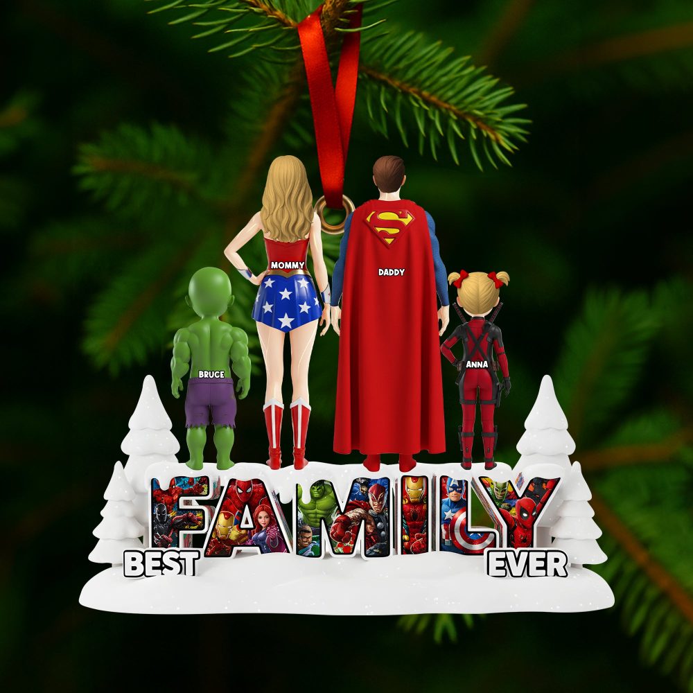 Best Family Ever Ornament - Personalized Gifts For Family 04Ohlu111025 - Image 4