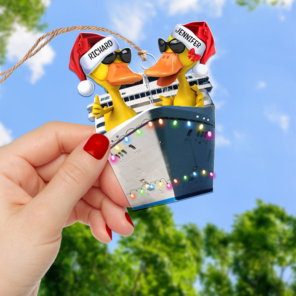 Personalized Gifts For Duck Lovers Christmas Ornament 02Qhqn130924 Cruising Duck - Image 2