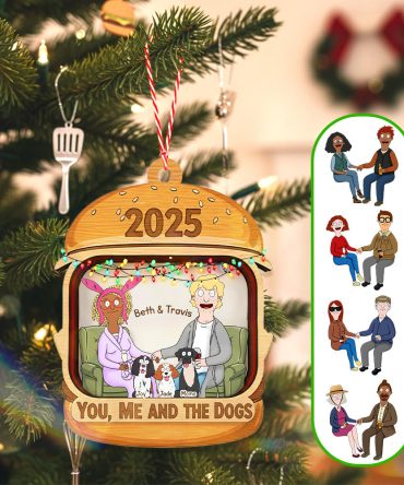 Dog Lover Couple Ornament - Personalized Gifts For Couple Christmas Ornament 01Tgmg050925Hg