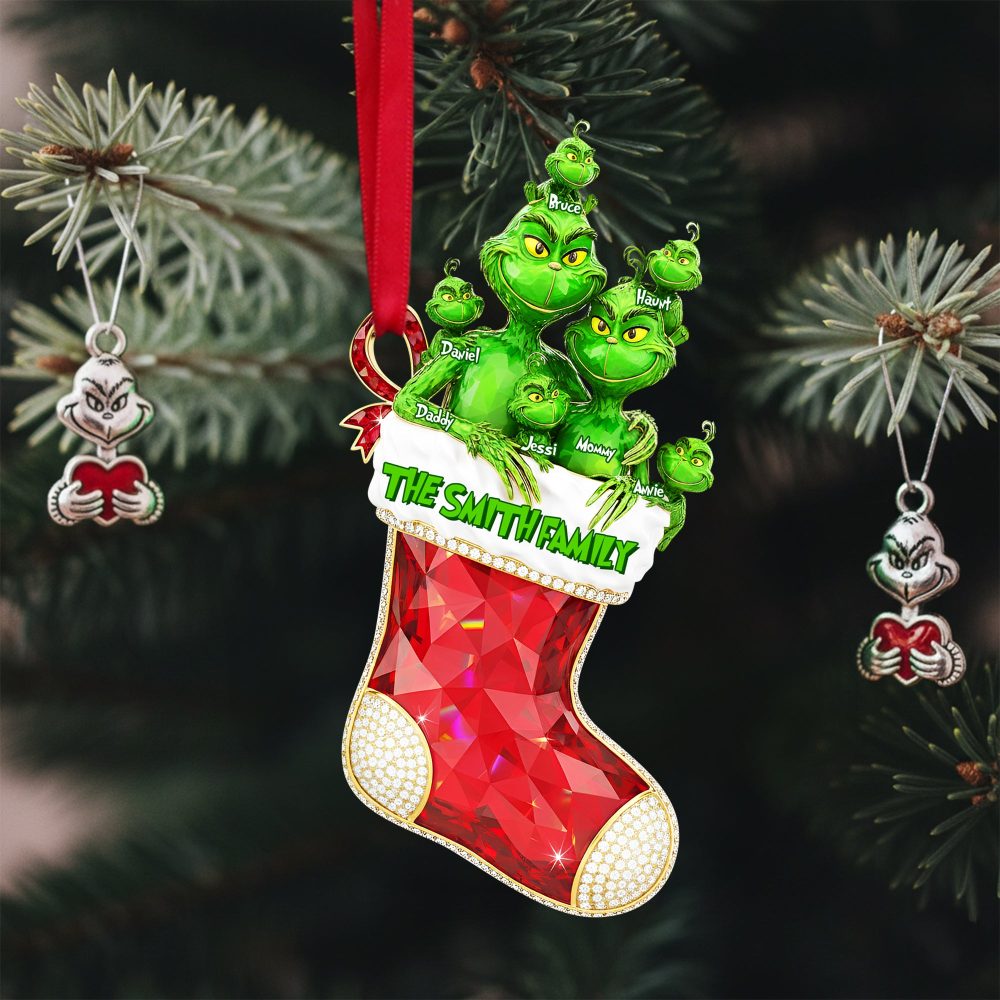 Green Monster Family Tree Ornament - Personalized Gifts For Family 01Ohlu260925