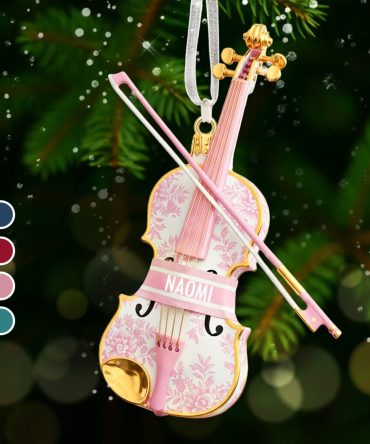Violin Toile De Jouy Ornament - Personalized Gifts For Violin Lover Christmas Ornament 02Pgmg131025
