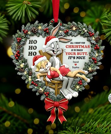 Mischievous Rabbit Couple Christmas Ornament, Personalized Gifts For Couple 02Qhta160925