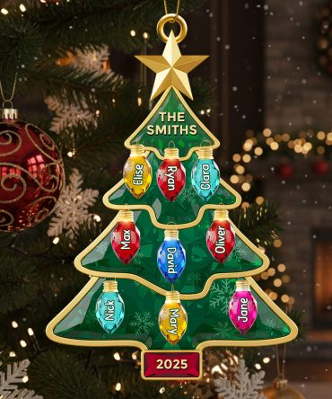 Family Light-Up Christmas Tree Ornament Personalized Gifts For Family 01Nadt161025
