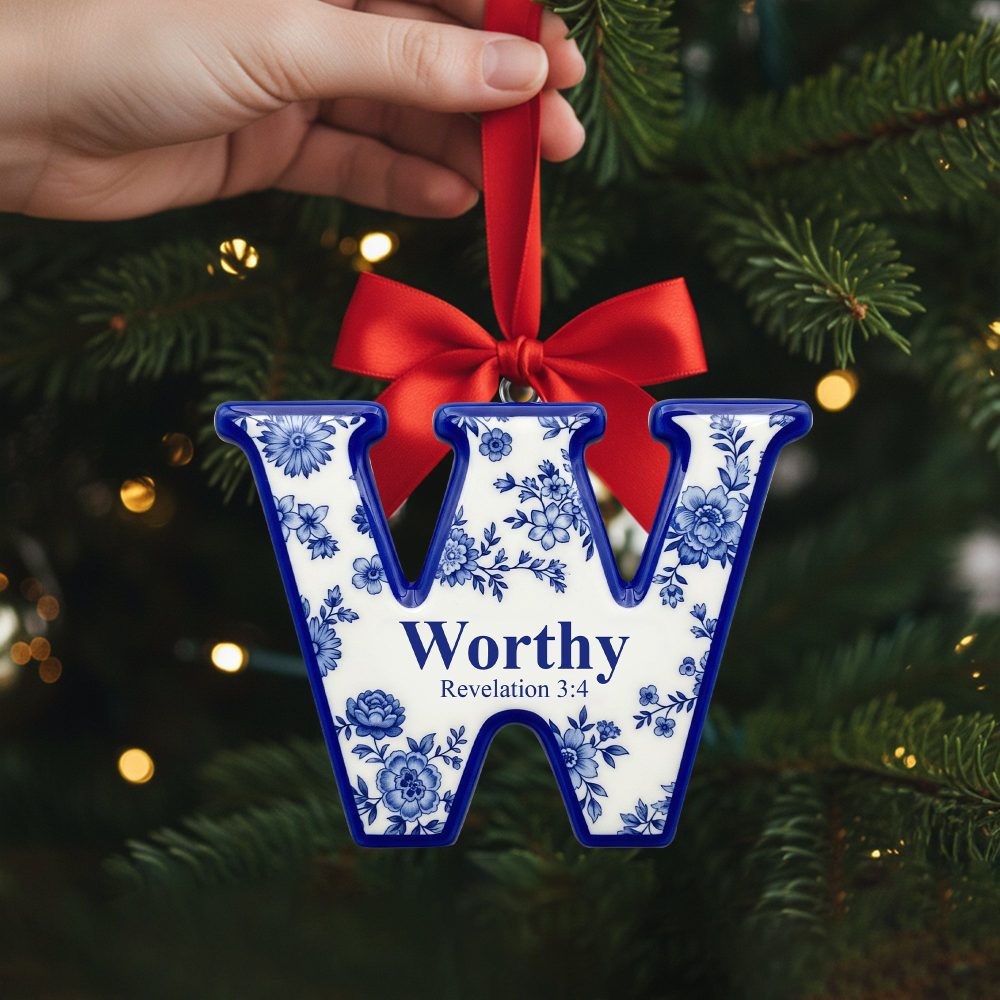 Scripture Initial Christmas Ornament - Personalized Gifts For Christian 01Hylu170925 - Image 2