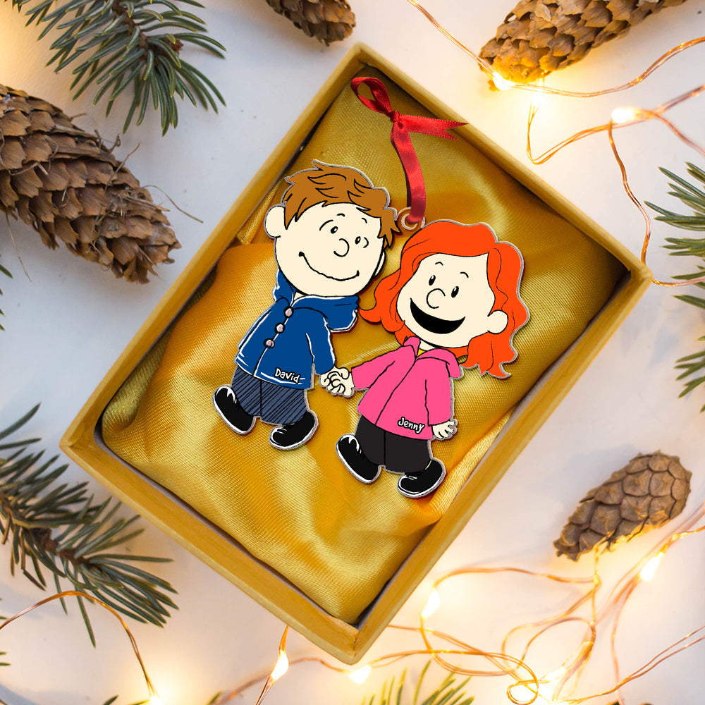 Custom Couple Christmas Ornament - Walking Hand In Hand - Image 3