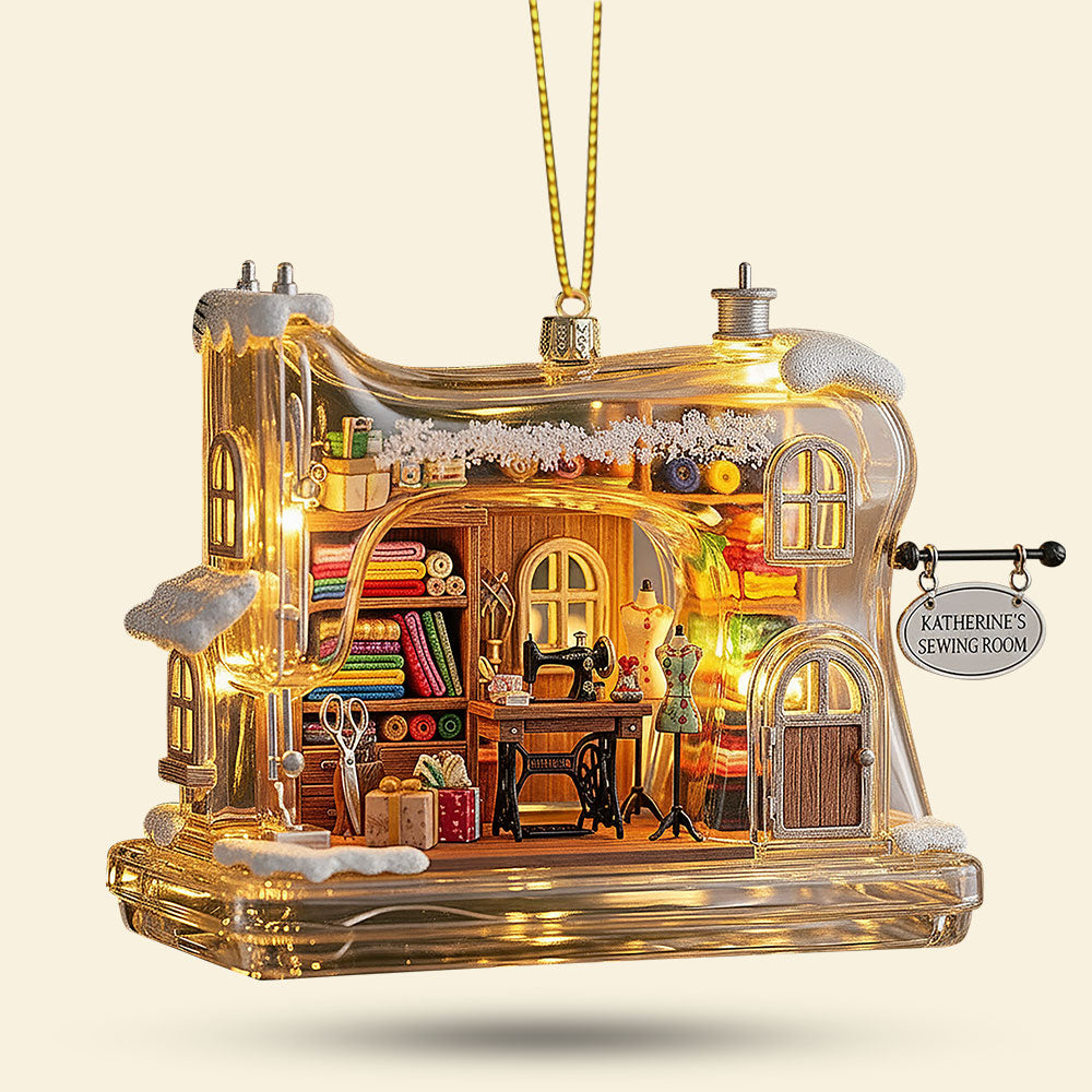 Crafting Dreams: Personalized Sewing Machine Cozy House Plaque - Perfect Gift For Sewing Enthusiasts - Image 4