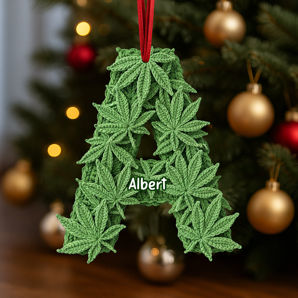 Personalized Alphabet Letters Christmas Ornament – Unique Gifts For Weed Lovers - Image 3