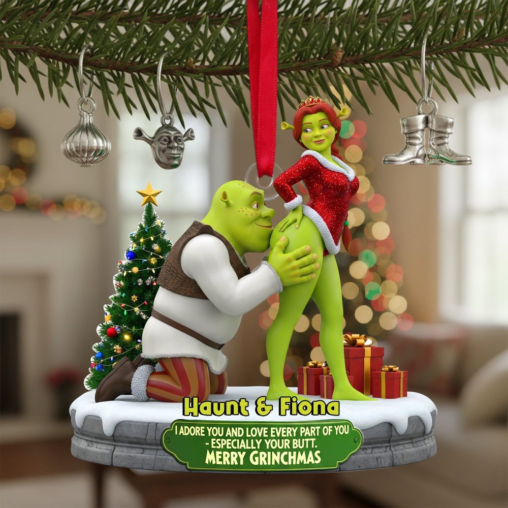 Cheeky Kisses Couple Ornament - Personalized Gift For Couples - Image 3