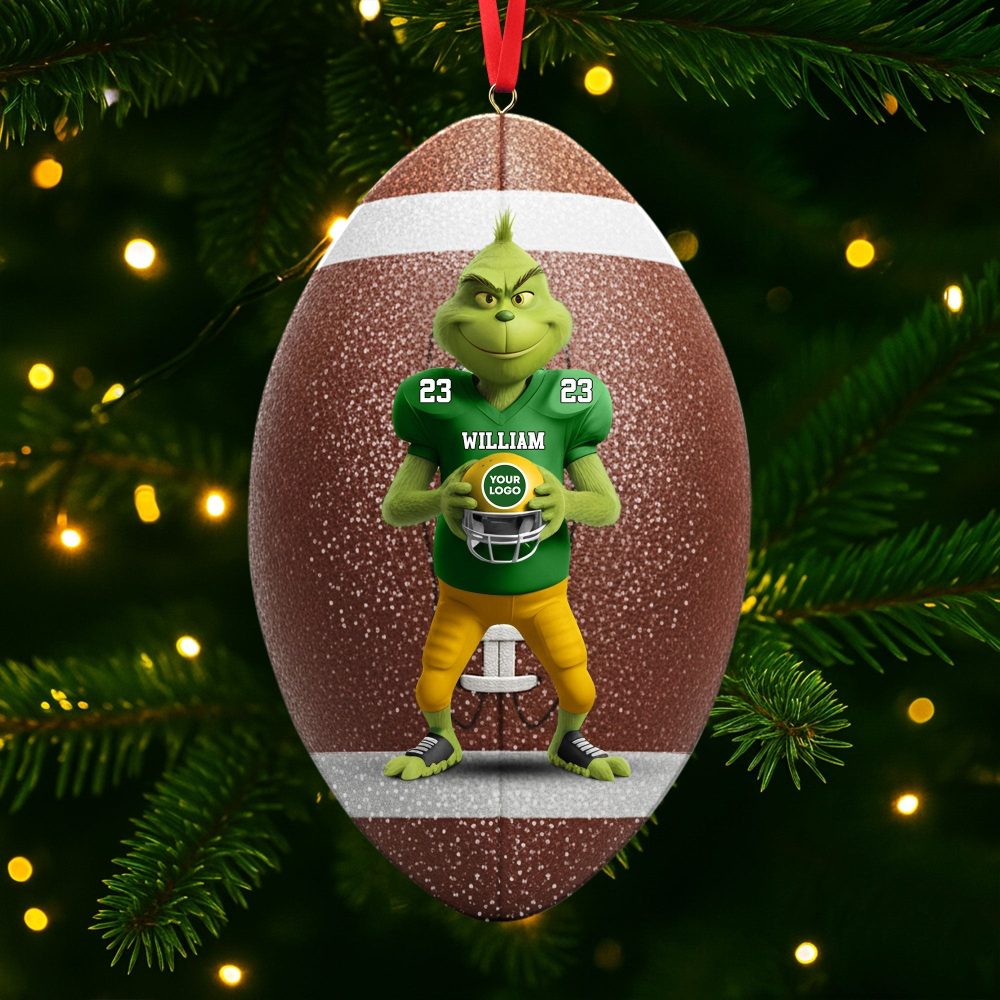 “Bring Joy To Every Game!” - Green Monster Ornament, Personalized Gift For Sports Lovers - Image 2