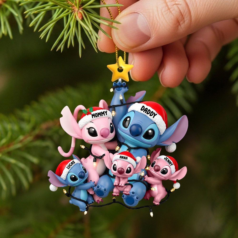 Celebrate Family Love With Our Fun Mischievous Alien Family Christmas Ornament - Personalize Your Gift!