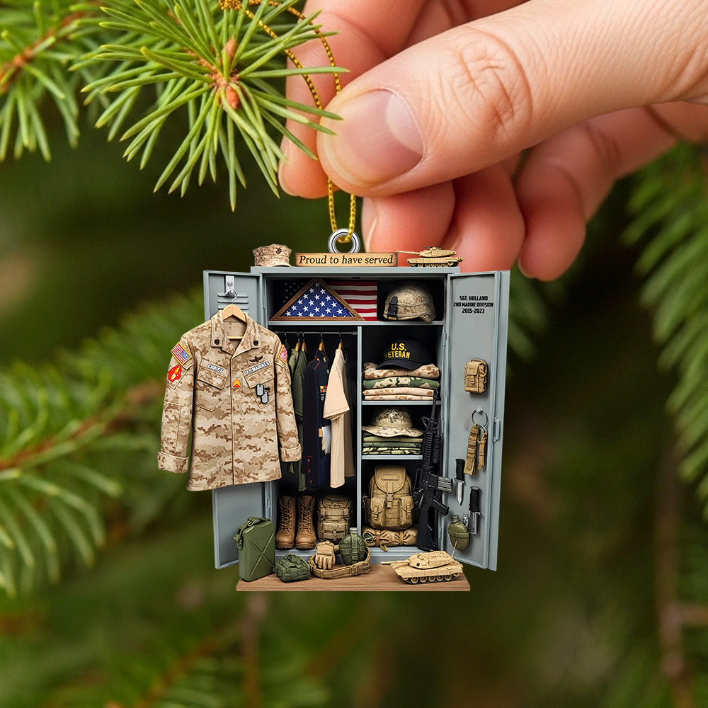 “Proud To Have Served” - Military Locker Acrylic Ornament - Personalized Gift For Veterans - Image 3