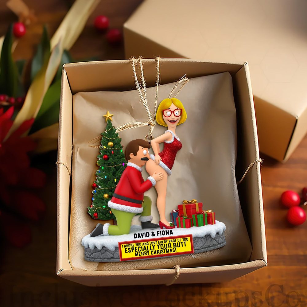 I Adore You - Festive Kiss Couple Ornament - Personalized Christmas Gift For Couples - Image 4